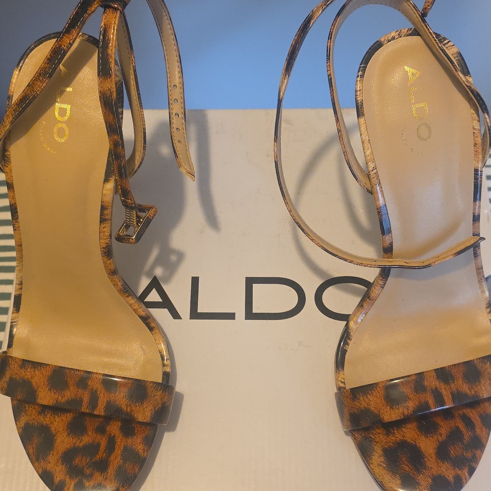 Aldo Leopard Print Strappy Sandals